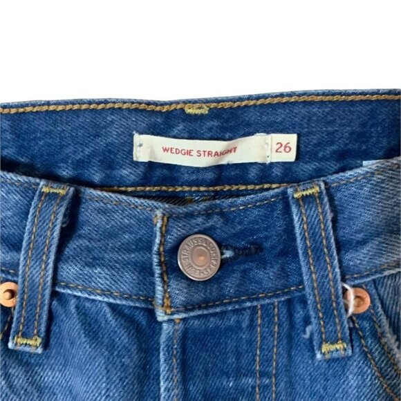 Levi's Wedgie Straight Blue Jeans | Sz 26 - Picture 3 of 4